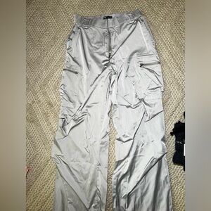 zara metallic cargo pants*